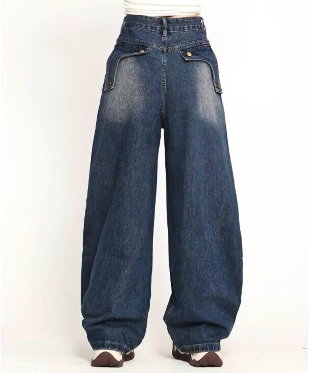 Baggy Jeans for Women Girls Star Wide Leg Barrel Jeans Embroidered Patchwork Cute Denim Pants Trendy Clothes - Image 2