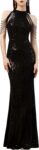 Women's Mermaid Evening Dress Long Sequin Tassel Prom Gown Elegant Bridesmaid Wedding Party Style