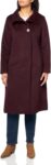 Women Classic Wool  Three Button Stand Collar and Back Belt Detail