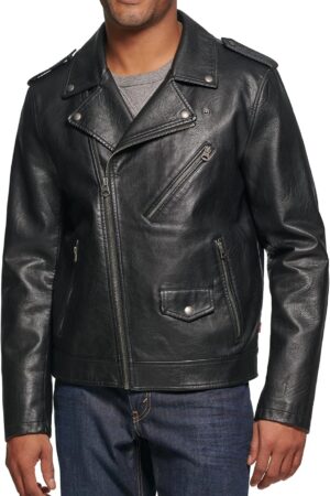 Men's Faux Leather Motorcycle Jacket