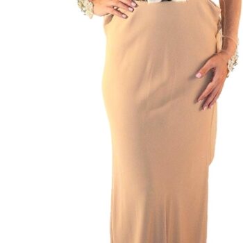 Women's Luxury Evening Gown Dress  Beige